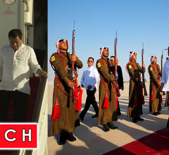 Pres. Duterte receives Red Carpet welcome and Military Guard of Honor in his arrival in Jordan