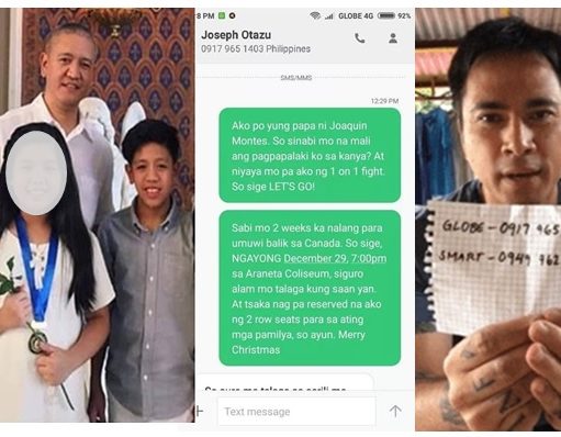 Ama ni Joaquin Montest “The Bully Kid” Tinanggap ang Hamon ni Joseph Otazu ng Suntukan