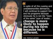 In spite of cussing & demeanor, I will support his program, because he is not more of the same type of leader