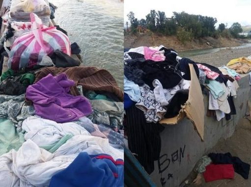Mga donasyong damit sa Rizal, itinapon lang sa kalsada at ilog